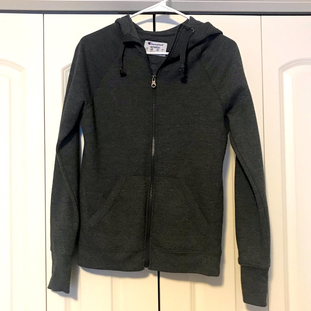 Charcoal Champion zip-up Hoodie
